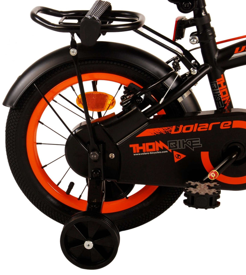 Afbeelding laden in galerijviewer, Volare Thombike Kinderfiets Jongens 14 inch Zwart Oranje Twee Handremmen
