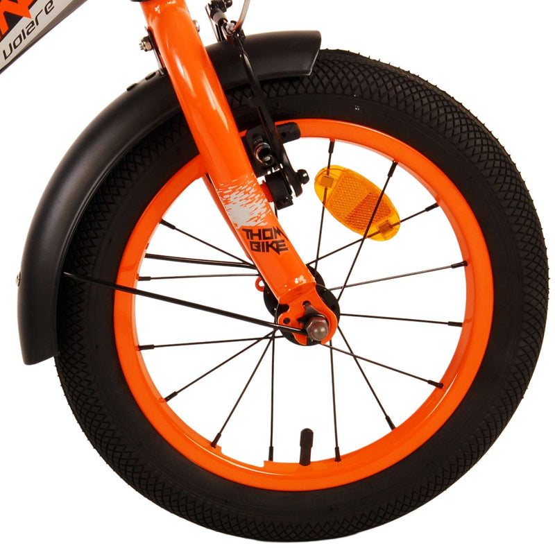 Afbeelding laden in galerijviewer, Volare Thombike Kinderfiets Jongens 14 inch Zwart Oranje Twee Handremmen
