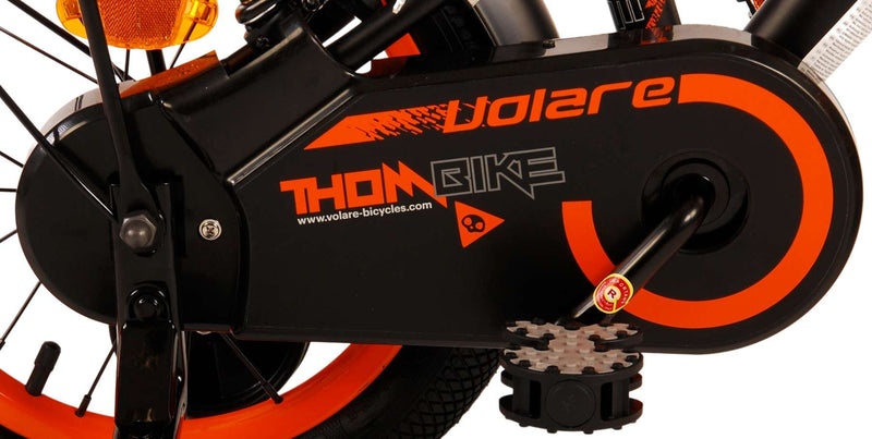 Afbeelding laden in galerijviewer, Volare Thombike Kinderfiets Jongens 14 inch Zwart Oranje Twee Handremmen
