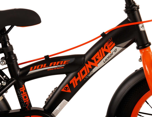 Volare Thombike Kinderfiets Jongens 14 inch Zwart Oranje Twee Handremmen