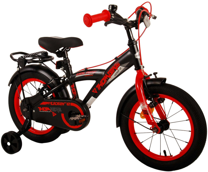 Afbeelding laden in galerijviewer, Volare Thombike Kinderfiets Jongens 14 inch Zwart Rood Twee Handremmen
