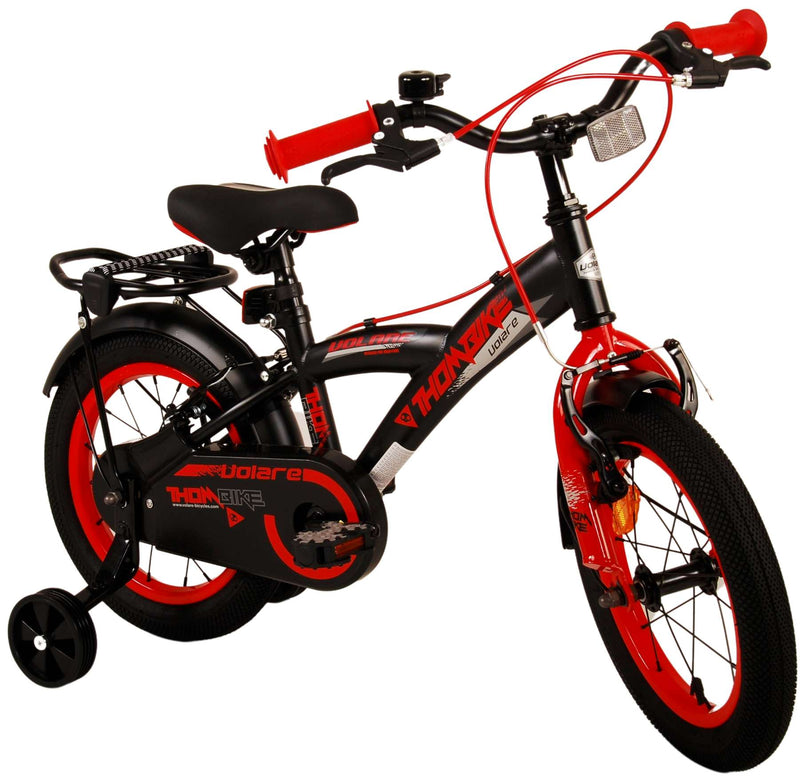 Afbeelding laden in galerijviewer, Volare Thombike Kinderfiets Jongens 14 inch Zwart Rood Twee Handremmen
