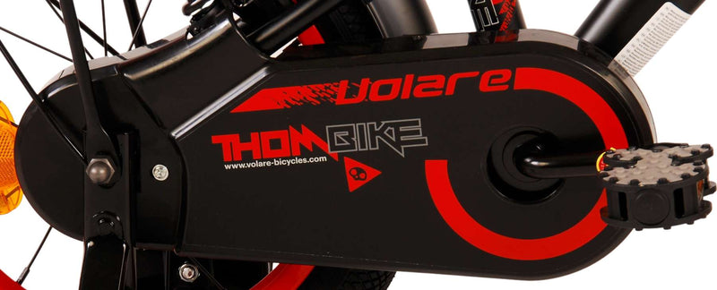 Afbeelding laden in galerijviewer, Volare Thombike Kinderfiets Jongens 14 inch Zwart Rood Twee Handremmen
