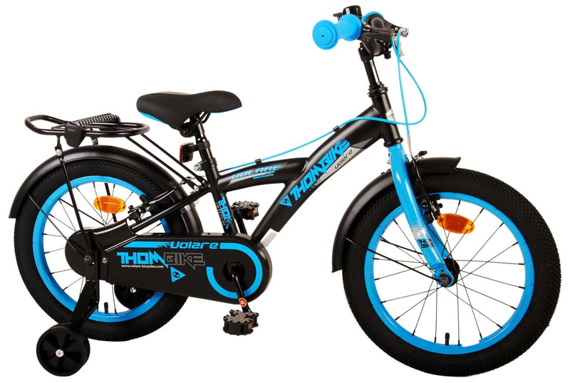 Afbeelding laden in galerijviewer, Volare Thombike Kinderfiets - Jongens - 16 inch - Zwart Blauw - Twee Handremmen
