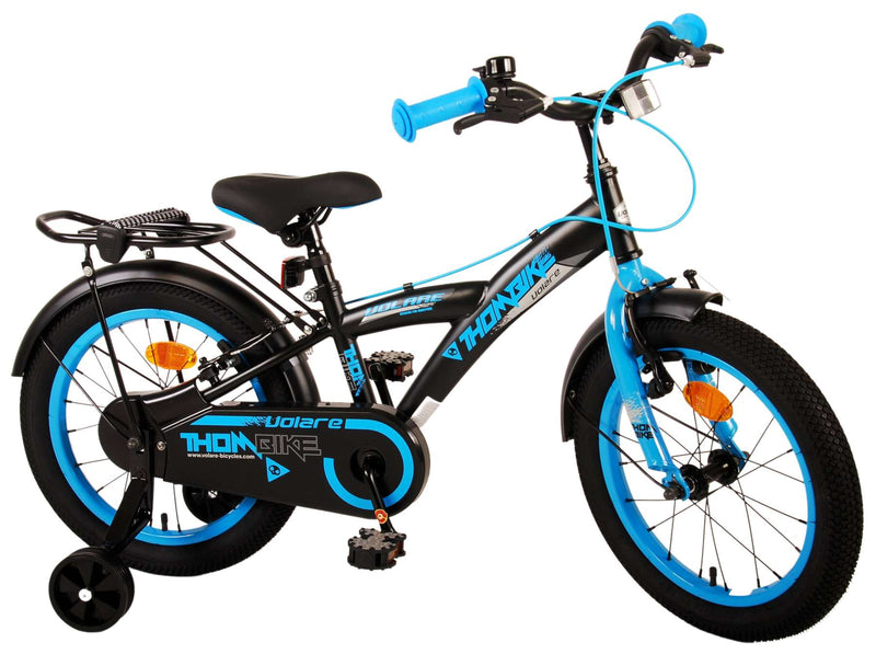 Afbeelding laden in galerijviewer, Volare Thombike Kinderfiets - Jongens - 16 inch - Zwart Blauw - Twee Handremmen
