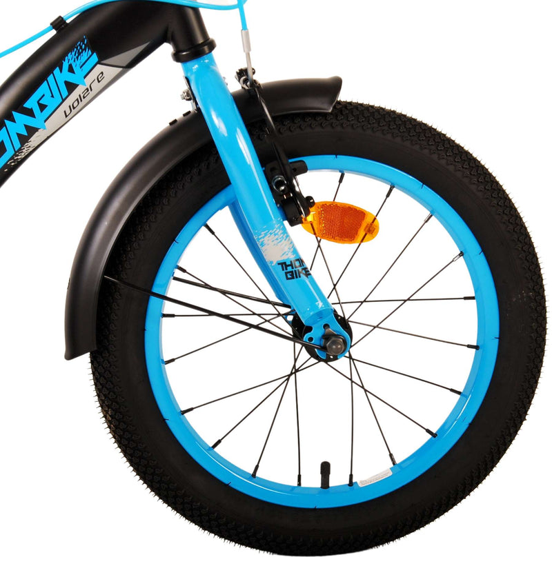 Afbeelding laden in galerijviewer, Volare Thombike Kinderfiets - Jongens - 16 inch - Zwart Blauw - Twee Handremmen
