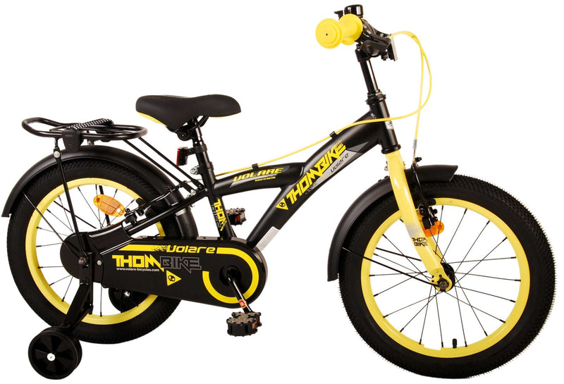 Afbeelding laden in galerijviewer, Volare Thombike Kinderfiets Jongens 16 inch Zwart Geel Twee Handremmen
