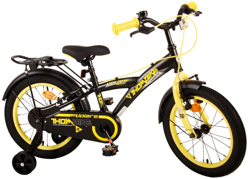 Afbeelding laden in galerijviewer, Volare Thombike Kinderfiets Jongens 16 inch Zwart Geel Twee Handremmen
