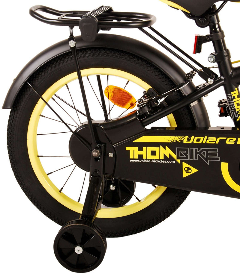 Afbeelding laden in galerijviewer, Volare Thombike Kinderfiets Jongens 16 inch Zwart Geel Twee Handremmen
