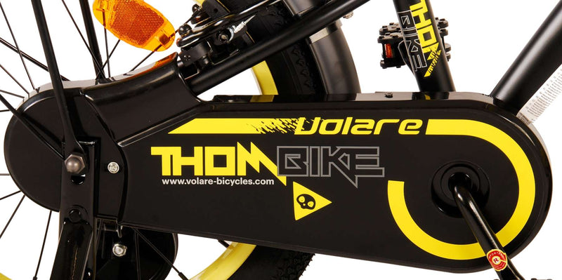 Afbeelding laden in galerijviewer, Volare Thombike Kinderfiets Jongens 16 inch Zwart Geel Twee Handremmen
