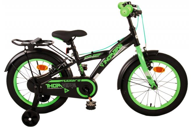 Afbeelding laden in galerijviewer, Volare Thombike Kinderfiets - Jongens - 16 inch - Zwart Groen - Twee Handremmen

