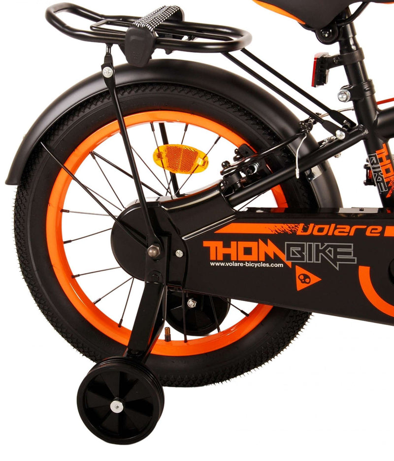 Afbeelding laden in galerijviewer, Volare Thombike Kinderfiets Jongens 16 inch Zwart Oranje Twee Handremmen
