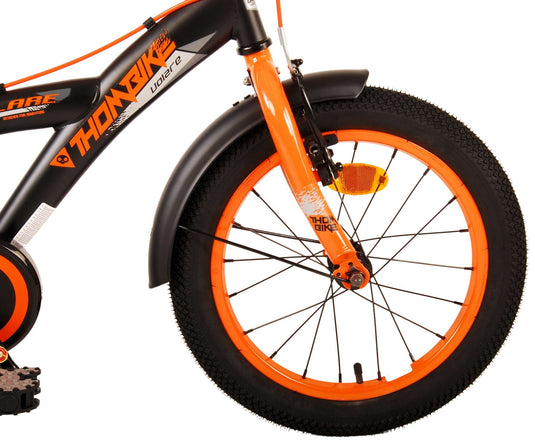Volare Thombike Kinderfiets Jongens 16 inch Zwart Oranje Twee Handremmen