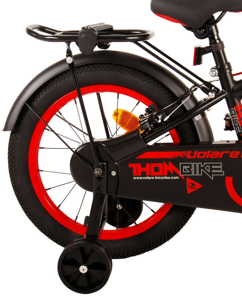 Afbeelding laden in galerijviewer, Volare Thombike Kinderfiets - Jongens - 16 inch - Zwart Rood - Twee Handremmen

