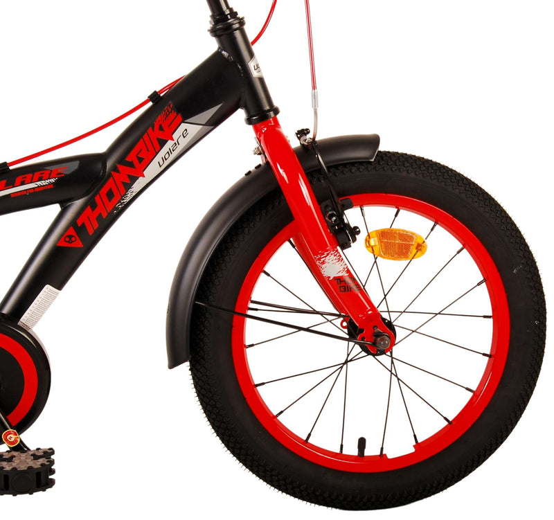 Afbeelding laden in galerijviewer, Volare Thombike Kinderfiets - Jongens - 16 inch - Zwart Rood - Twee Handremmen
