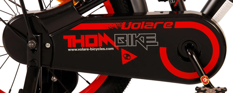 Afbeelding laden in galerijviewer, Volare Thombike Kinderfiets - Jongens - 16 inch - Zwart Rood - Twee Handremmen
