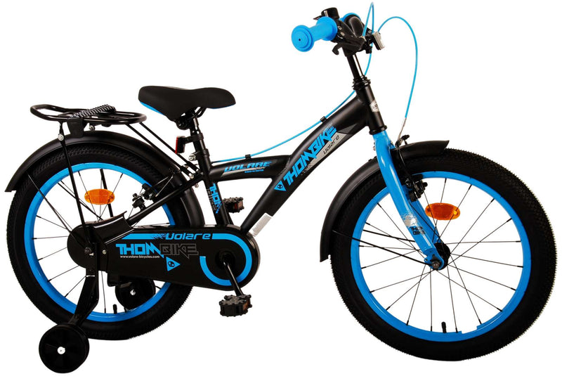 Afbeelding laden in galerijviewer, Volare Thombike Kinderfiets Jongens 18 inch Zwart Blauw Twee handremmen
