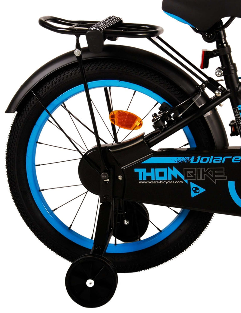 Afbeelding laden in galerijviewer, Volare Thombike Kinderfiets Jongens 18 inch Zwart Blauw Twee handremmen
