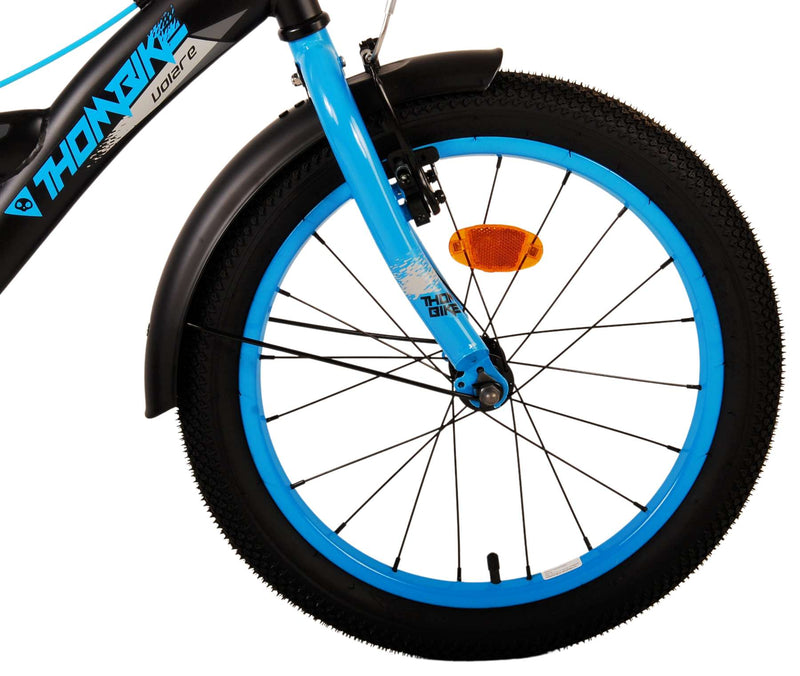 Afbeelding laden in galerijviewer, Volare Thombike Kinderfiets Jongens 18 inch Zwart Blauw Twee handremmen
