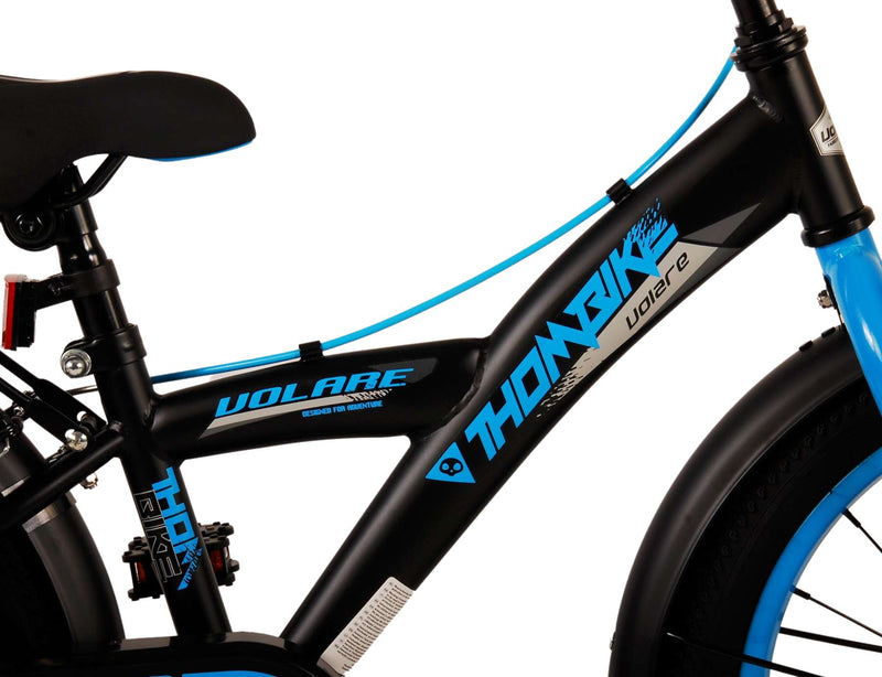 Afbeelding laden in galerijviewer, Volare Thombike Kinderfiets Jongens 18 inch Zwart Blauw Twee handremmen
