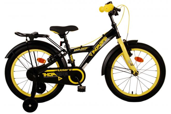 Afbeelding laden in galerijviewer, Volare Thombike Kinderfiets Jongens 18 inch Zwart Geel Twee handremmen
