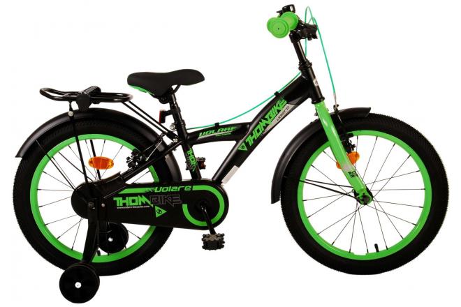 Afbeelding laden in galerijviewer, Volare Thombike Kinderfiets Jongens 18 inch Zwart Groen Twee handremmen
