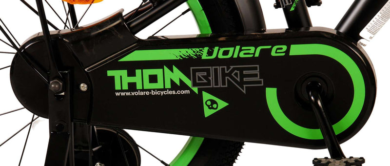 Afbeelding laden in galerijviewer, Volare Thombike Kinderfiets Jongens 18 inch Zwart Groen Twee handremmen
