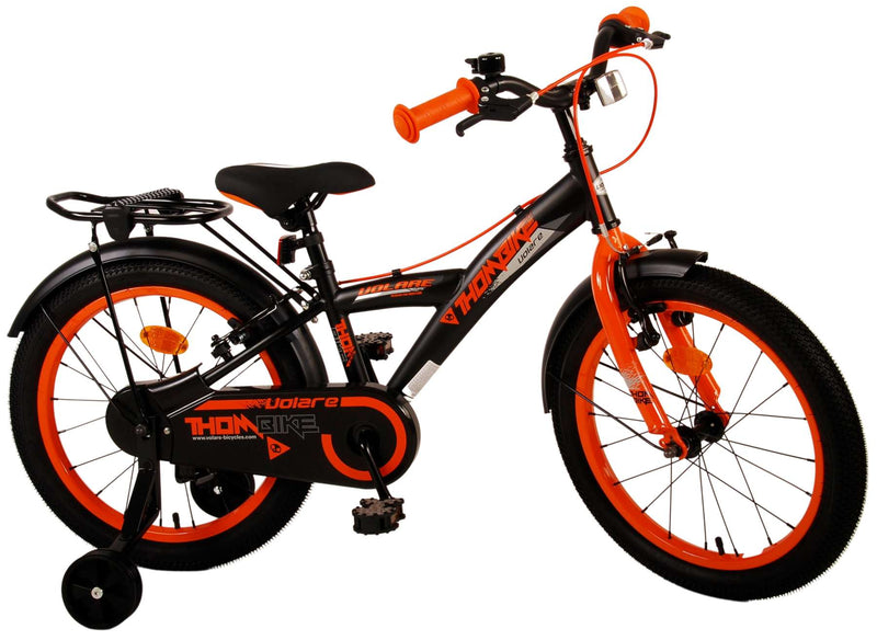 Afbeelding laden in galerijviewer, Volare Thombike Kinderfiets Jongens 18 inch Zwart Oranje Twee handremmen
