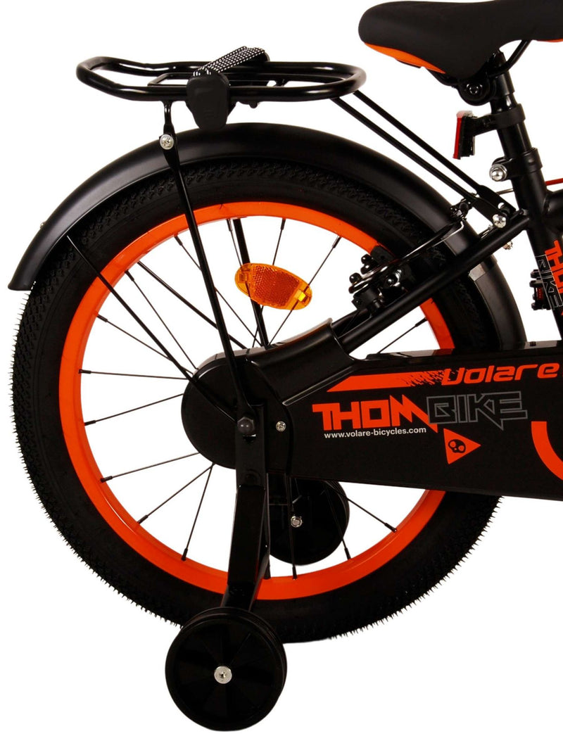 Afbeelding laden in galerijviewer, Volare Thombike Kinderfiets Jongens 18 inch Zwart Oranje Twee handremmen
