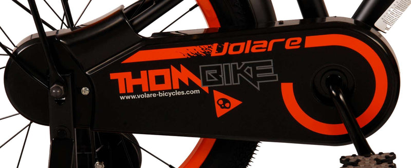 Afbeelding laden in galerijviewer, Volare Thombike Kinderfiets Jongens 18 inch Zwart Oranje Twee handremmen
