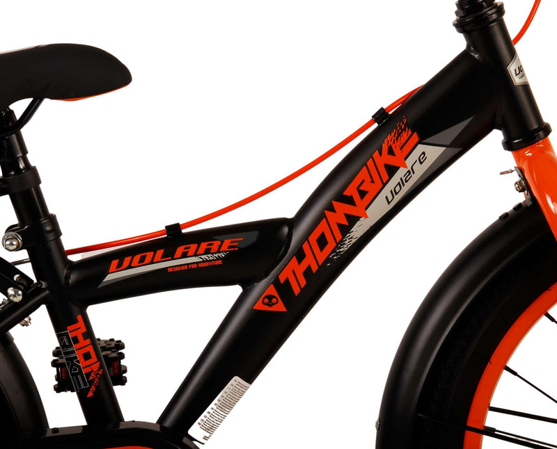Afbeelding laden in galerijviewer, Volare Thombike Kinderfiets Jongens 18 inch Zwart Oranje Twee handremmen
