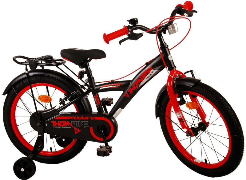Afbeelding laden in galerijviewer, Volare Thombike Kinderfiets Jongens 18 inch Zwart Rood Twee handremmen
