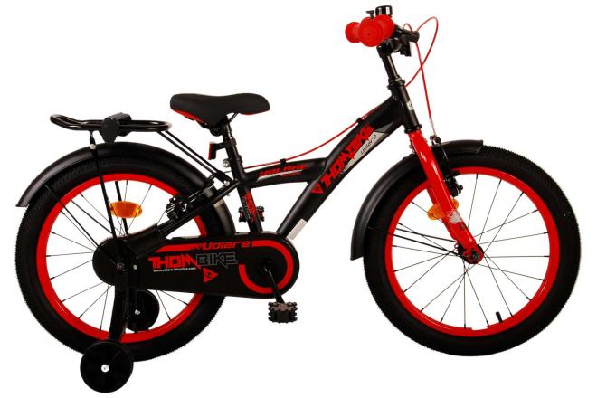 Afbeelding laden in galerijviewer, Volare Thombike Kinderfiets Jongens 18 inch Zwart Rood Twee handremmen
