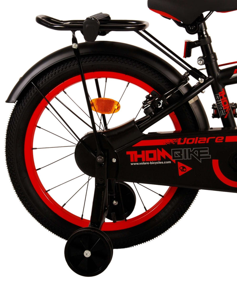 Afbeelding laden in galerijviewer, Volare Thombike Kinderfiets Jongens 18 inch Zwart Rood Twee handremmen
