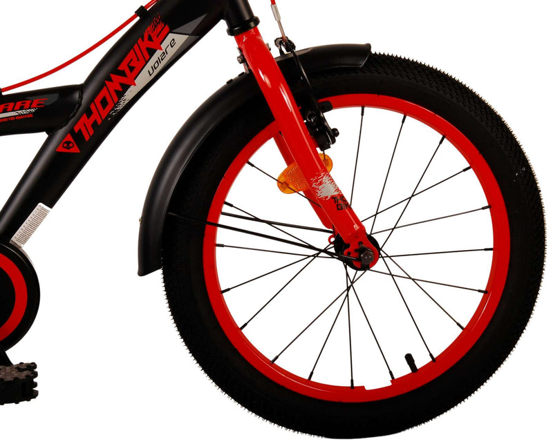 Afbeelding laden in galerijviewer, Volare Thombike Kinderfiets Jongens 18 inch Zwart Rood Twee handremmen
