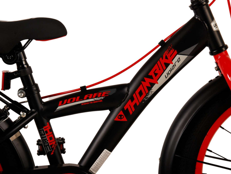Afbeelding laden in galerijviewer, Volare Thombike Kinderfiets Jongens 18 inch Zwart Rood Twee handremmen
