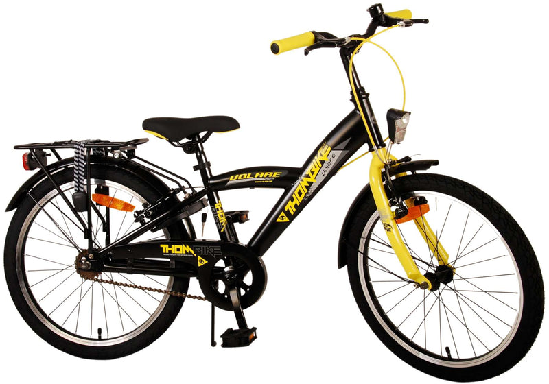 Afbeelding laden in galerijviewer, Volare Thombike Kinderfiets - Jongens - 20 inch - Zwart Geel - Twee Handremmen
