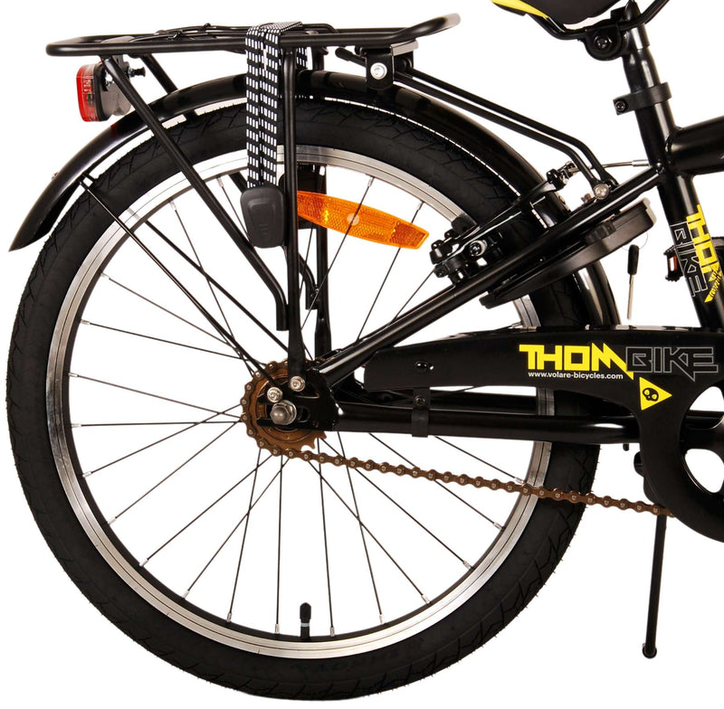 Afbeelding laden in galerijviewer, Volare Thombike Kinderfiets - Jongens - 20 inch - Zwart Geel - Twee Handremmen
