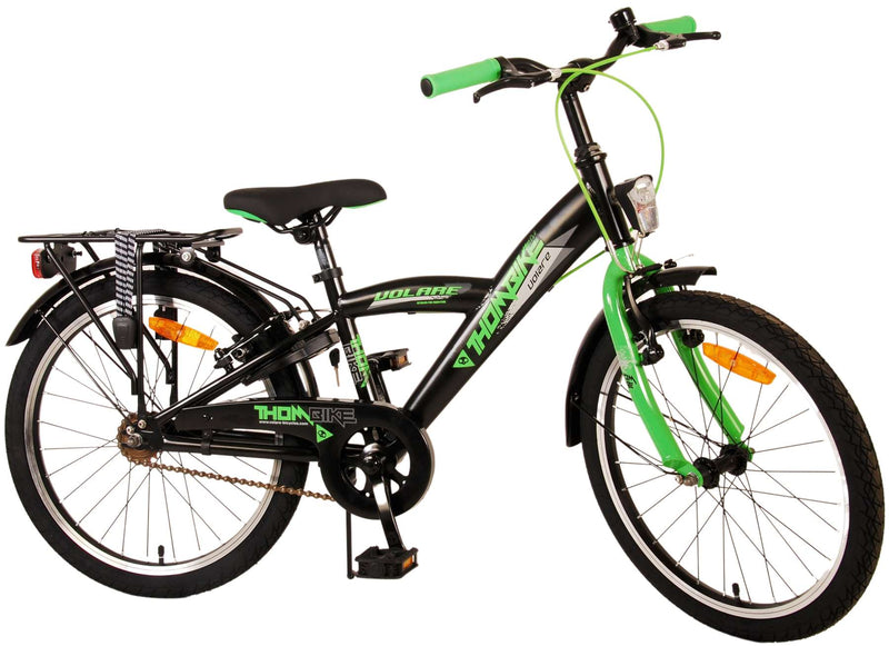 Afbeelding laden in galerijviewer, Volare Thombike Kinderfiets Jongens 20 inch Zwart Groen Twee Handremmen
