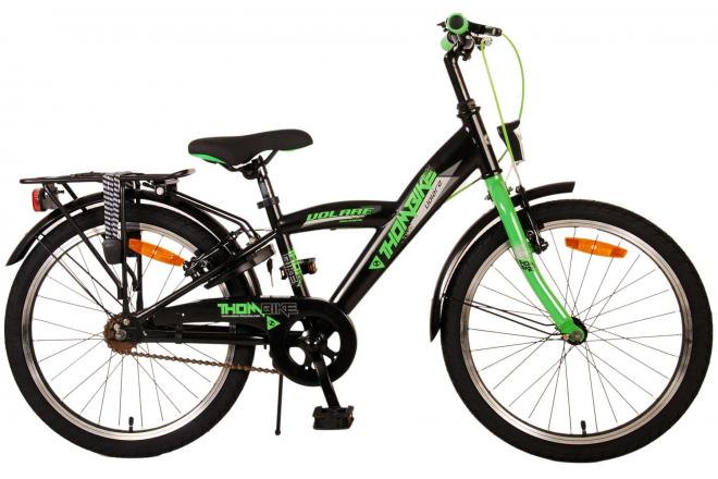 Afbeelding laden in galerijviewer, Volare Thombike Kinderfiets Jongens 20 inch Zwart Groen Twee Handremmen
