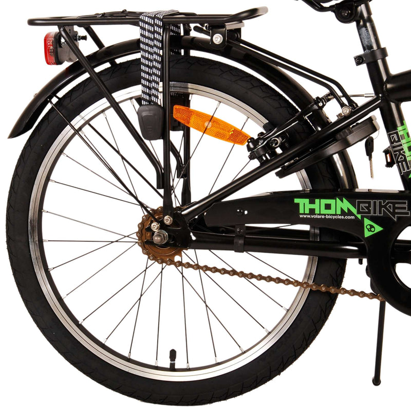 Afbeelding laden in galerijviewer, Volare Thombike Kinderfiets Jongens 20 inch Zwart Groen Twee Handremmen
