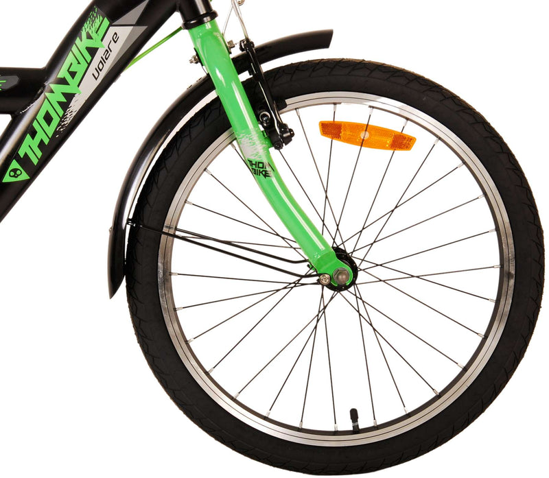 Afbeelding laden in galerijviewer, Volare Thombike Kinderfiets Jongens 20 inch Zwart Groen Twee Handremmen
