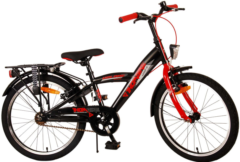 Afbeelding laden in galerijviewer, Volare Thombike Kinderfiets Jongens 20 inch Zwart Rood Twee Handremmen
