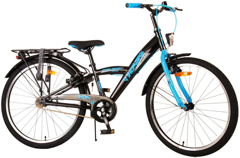 Afbeelding laden in galerijviewer, Volare thombike kinderfiets - jongens - 24 inch - zwart blauw - twee handremmen
