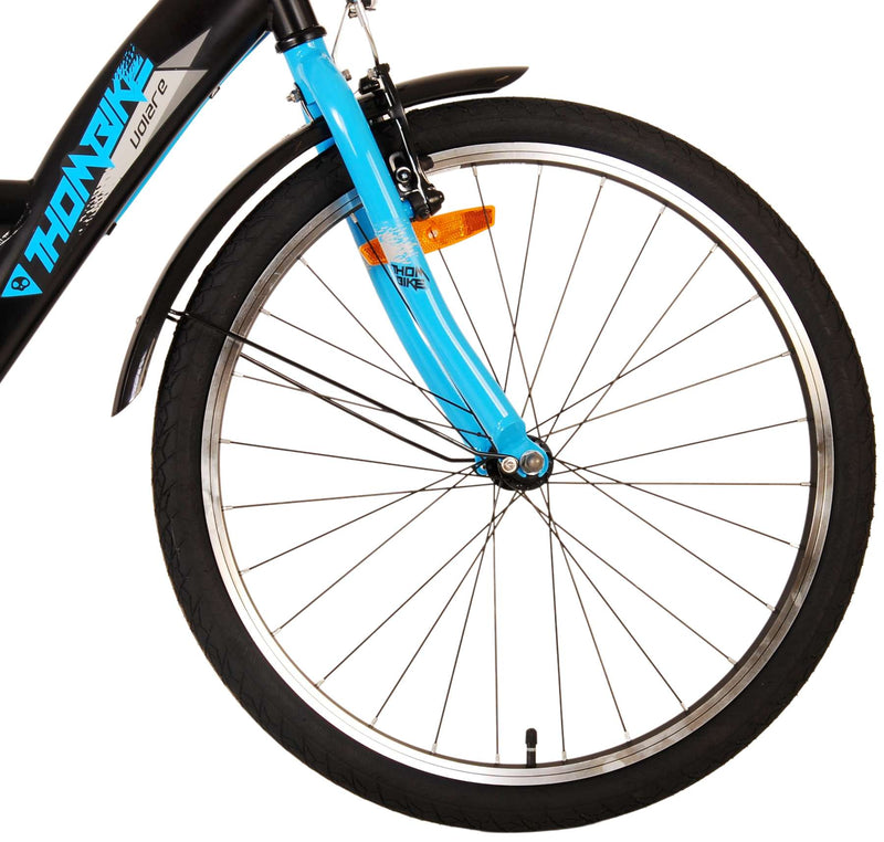 Afbeelding laden in galerijviewer, Volare thombike kinderfiets - jongens - 24 inch - zwart blauw - twee handremmen
