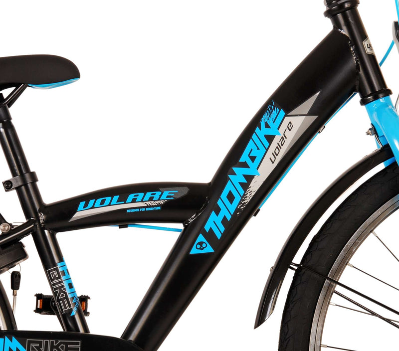 Afbeelding laden in galerijviewer, Volare thombike kinderfiets - jongens - 24 inch - zwart blauw - twee handremmen
