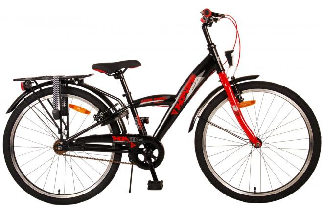 Afbeelding laden in galerijviewer, Volare Thombike Kinderfiets - Jongens - 24 inch - Zwart Rood - Twee handremmen
