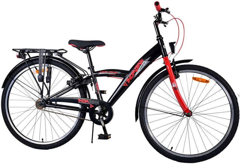 Afbeelding laden in galerijviewer, Volare Thombike Kinderfiets Jongens 26 inch Zwart Rood Twee Handremmen

