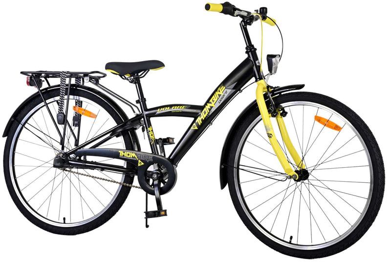 Afbeelding laden in galerijviewer, Volare Thombike Kinderfiets Jongens 26 inch Zwart Geel3 versnellingen

