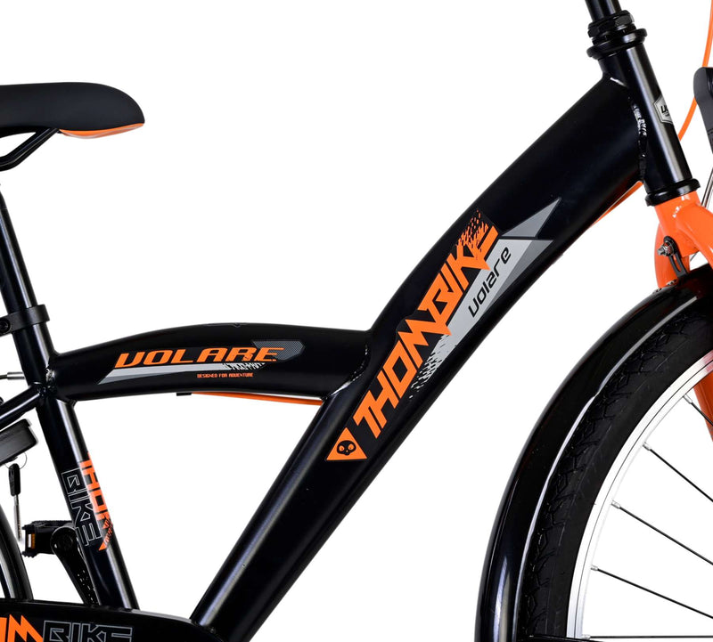 Afbeelding laden in galerijviewer, Volare Thombike Kinderfiets Jongens 26 inch Zwart Oranje Twee Handremmen
